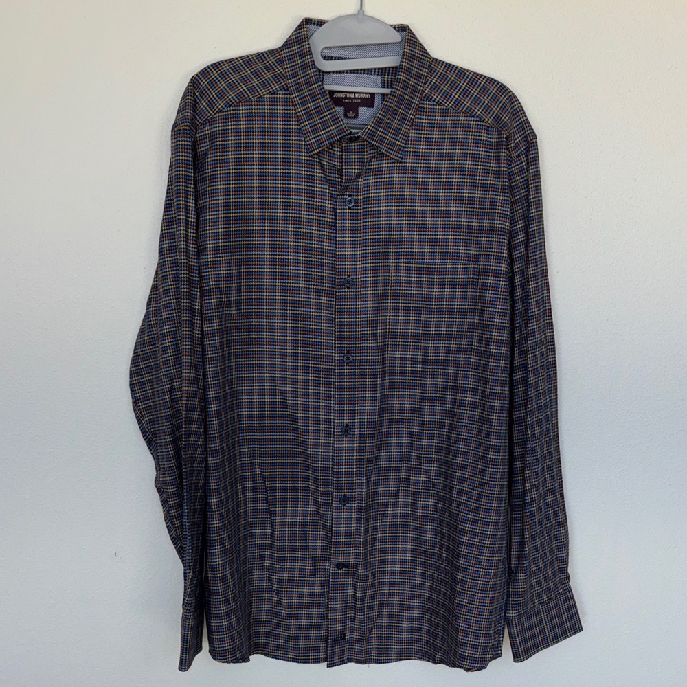 Johnston & Murphy Multicolor Checkered Button-Down Shirt